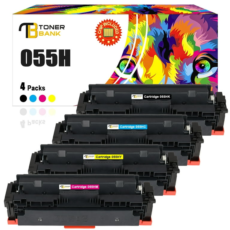 Toner Bank 055H 055 Toner Cartridge Replacement Compatible for Canon  Cartridge 055H CRG-055H imageCLASS MF741CDW MF743Cdw High Yield (Black,  Cyan,