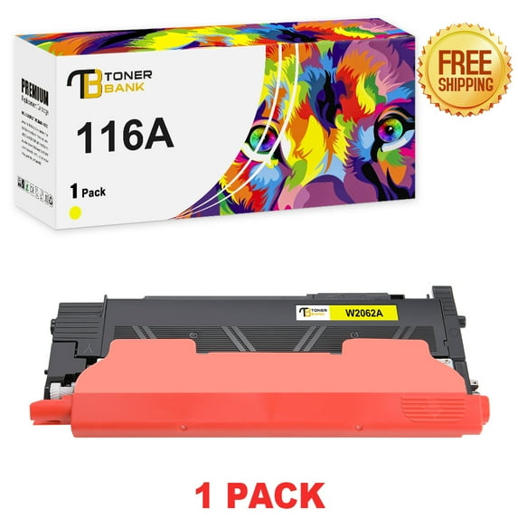 Toner Bank 1-Pack Compatible 116A Toner Cartridge for HP 116A W2062A Used with Color Laser 150A 150nw MFP178nw 178nwg MFP179fnw Printer Ink Yellow