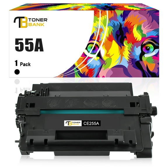 Toner Bank 1-Pack Compatible Toner Cartridge Replacement for HP CE255A LaserJet P3011 LaserJet Enterprise P3015d P3015Dn P3016 MFP-M525f M525dn M525c M521dn M521dw Black