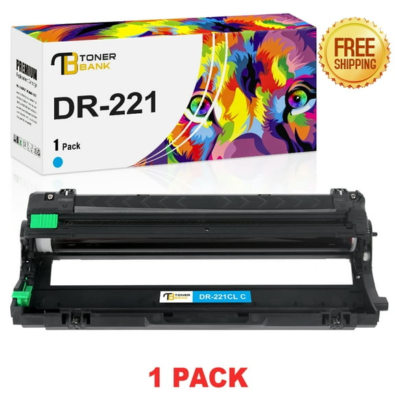 Toner Bank 1-Pack Compatible Drum Unit for Brother DR-221CL HL-3140CW 3142CW 3150CDW (Cyan)