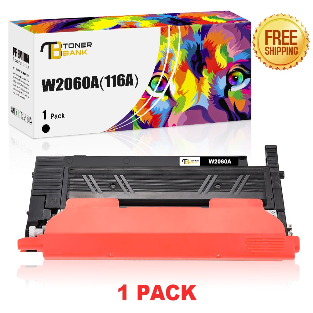 True Image 2-Pack Compatible Toner Cartridge with Chip for HP W2060A 116A  Work with Color Laser 150A 150nw MFP 178nw 178nwg 179fnw Printer (Black) 