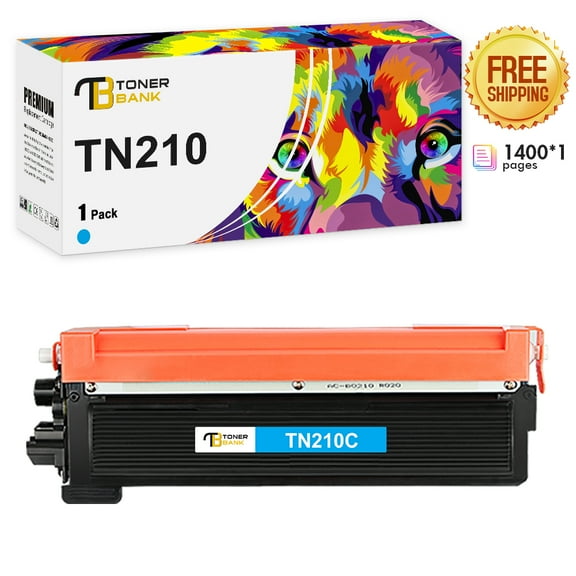 Toner Bank 1-Pack Compatible Toner Replacment Cartridge for Brother TN-210C HL-3040CN 3070CW 3045CN 3075CW MFC-9010CN 9120CW 9320CW 9125CN 9325C Printer Ink Cyan