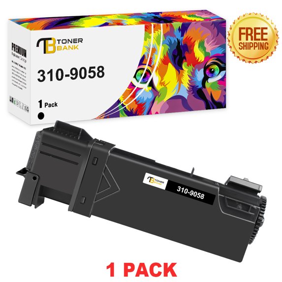 Toner Bank 1-Pack Compatible Toner Cartridge Replacement for Dell 310-9058 for Dell Color Laser Printer 1320 1320C 1320CN Black
