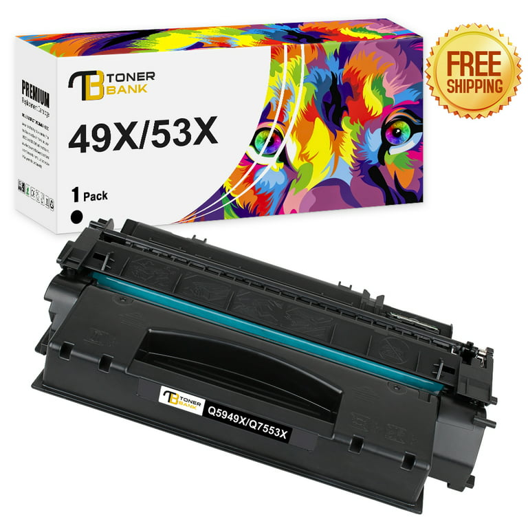 Toner Bank 1-Pack Compatible Toner Cartridge for HP 49X Q5949X LaserJet  1320 1320N 1320TN 1320NW 3390 3392 4200 4250 4300 Laser Printer Ink Black