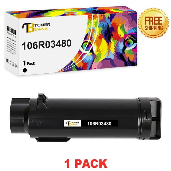 Toner Bank 1-Pack Compatible Toner for Xerox 106R03480 Phaser 6510N 6510DN 6510DNM 6510DNI WorkCentre 6515N 6515DN 6515DNM 6515DNI Printer Replacement Black