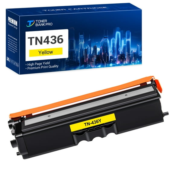 Toner Bank 1-Pack Compatible Toner Replacement Cartridge for Brother TN-436Y HL-L8360CDW L8360CDWT L9310CDW MFC-L8900CDW L9570CD Printer Ink Yellow