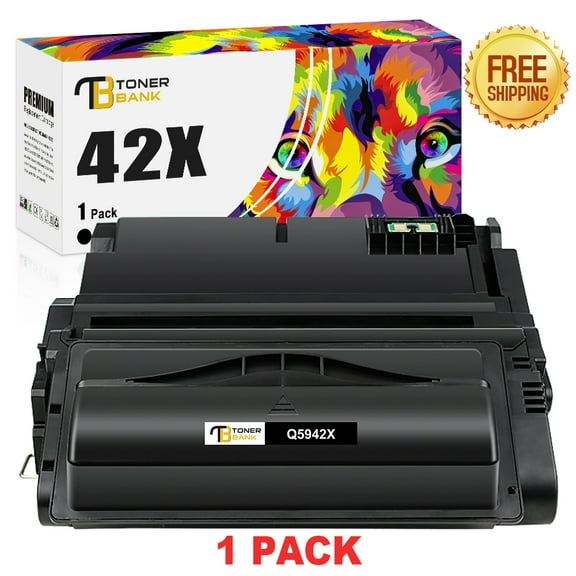 Toner Bank 1-Pack Compatible Toner for HP Q5942X LaserJet 4250 4250dtn 4200 4240 4350n 4350tn 4350dtn 4300 4200 Printer Cartridge Replacement Black