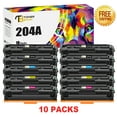 thumbnail image 1 of Toner Bank 10-Pack Compatible Toner Cartridge for HP CF510A CF511A CF512A CF513A 204A M154nw M154a M180nw M180n M181fw Printer 4x Black, 2x Cyan, 2x Magenta, 2x Yellow, 1 of 7