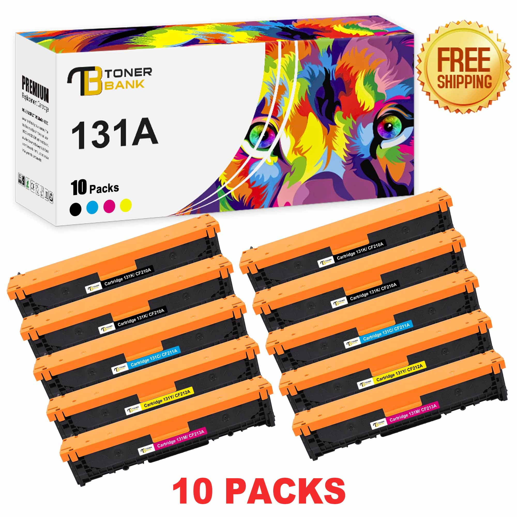 Toner Bank 10-Pack Compatible Toner for HP 131A CF210A Pro 200 Color ...