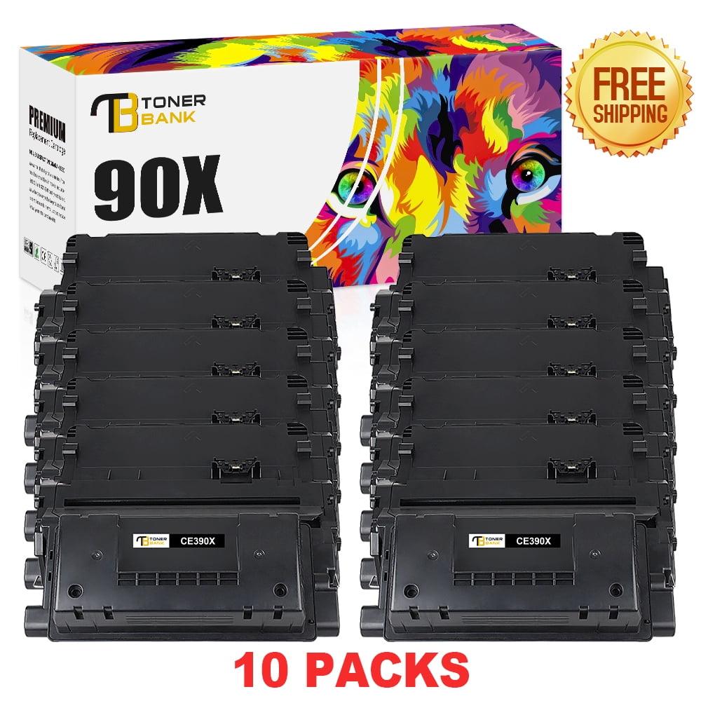 Toner Bank 10-Pack Compatible Toner Replacement Cartridge for HP 90A ...