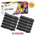 thumbnail image 1 of Toner Bank 10-Pack Compatible Toner Replacement for Dell 331-8429 Color Laser C3760dn C3760n C3760dnf C3765dnf MFP Home Office Supplies 4BK+ 2C+ 2M+ 2Y, 1 of 9