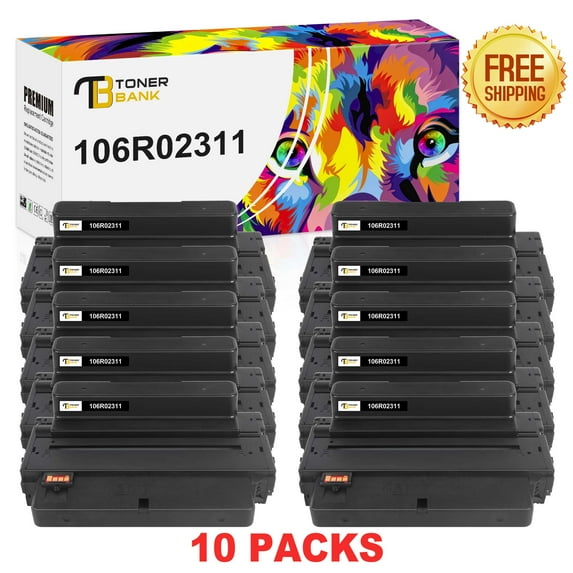 Toner Bank 10-Pack Compatible Toner Replacement for Xerox 106R02311 WorkCentre 3315DN 3325DN Printer Components Supplies for Home Office Black