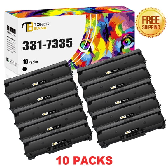 Toner Bank 10-Pack Compatible Toner for Dell 331-7335 B1160 B1160W B1163W B1165NFW Printer Replacement Toner Ink Black