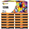 thumbnail image 1 of Toner Bank 12-Pack Compatible Toner for HP CE320A 128A LaserJet Pro CP1525N CP1525NW CM1415FN CM1415FNW MFP Laser Printer (3 * Black,3 * Cyan,3 * Magenta,3 * Yellow), 1 of 9
