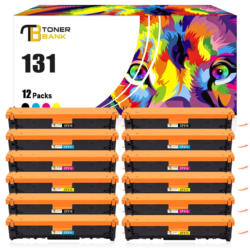 Toner Bank 12-Pack Compatible Toner for HP CF210X 131X Pro 200 Color ...