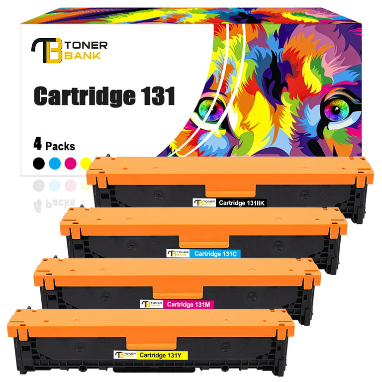 Toner Bank 131 131H Toner Cartridge 4-Pack Compatible for Canon