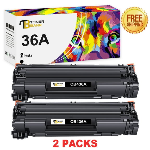 Toner Bank 2-Pack 36A Toner Cartridge High Yield Compatible for HP CB436A LaserJet P1505 1505n M1522nf MFP M1522n MFP M1120 MFP M1120n MFP Printer Ink Black, up to 3000 Pages