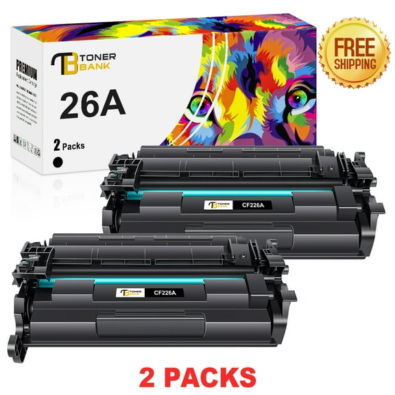 Toner Bank 2-Pack Compatible Toner Cartridge for HP 26A CF226A LaserJet Pro MFP-M426dw M426fdw M426fdn Pro-M402dn M402n M402d M402dw Printer Ink Black