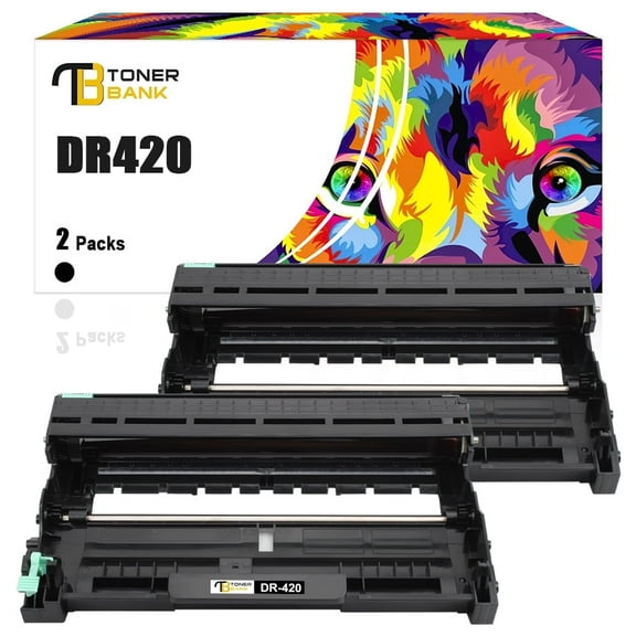 Toner Bank 2-Pack Compatible Drum Unit for Brother DR-420 HL-2135W 2250DNR 2270DW 2280DW MFC-7360 7860DW DCP-7060D 7065DN 7070DWR 1590mf Printer Ink Black
