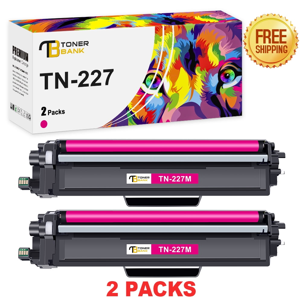 Toner Bank 2-Pack Compatible Toner Cartridge for Brother TN-227 TN-227M  HL-L3210CW MFC-L3750CDW HL-L3230CDW HL-L3290CDW MFC-L3770CDW 2x Magenta 