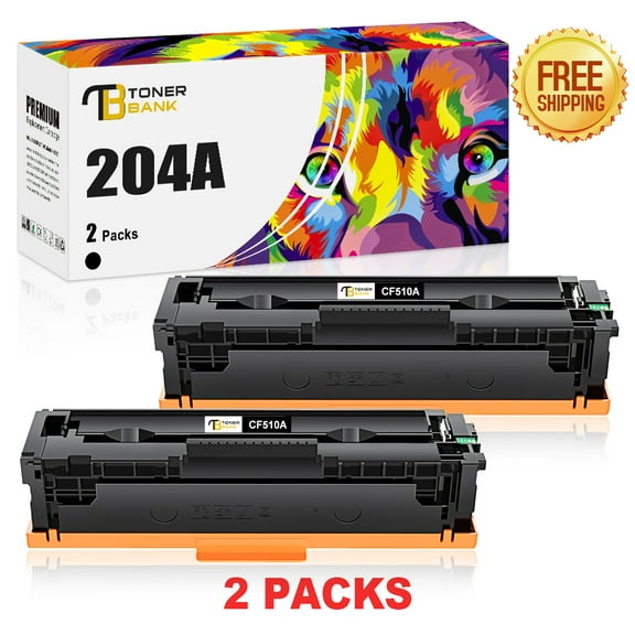 Toner Bank 2-Pack Compatible Toner Cartridge for HP CF510A 204A M154nw M154a M180nw M180n M181fw Printer 2x Black