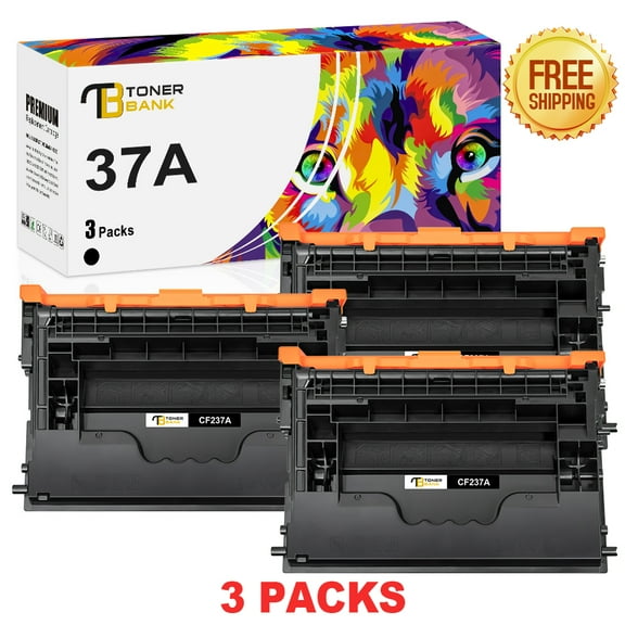 Toner Bank 3-Pack Compatible Toner Cartridge for HP CF237A 37A LaserJet Enterprise M608dn M608n M608x M607n M607dn (Black)