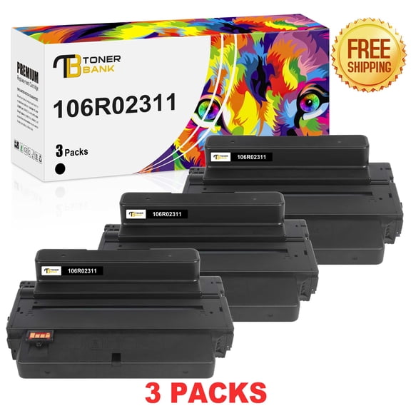 Toner Bank 3-Pack Toner Compatible for Xerox 106R02311 WorkCentre 3315DN 3325DN Printer Components Supplies for Home Office Black