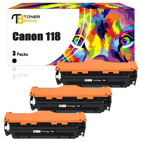 Toner Bank 3-Pack Compatible Toner for Canon 118K image Class MF8580CDW MF726CDW (Black)