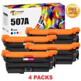 thumbnail image 1 of Toner Bank 4-Pack Compatible 507A Toner for HP 507A CE400A CE401A CE402A CE403A 507A LaserJet Enterprise 500 color M551dn M551n M551xh (Black Cyan Yellow Magenta), 1 of 9