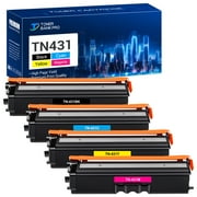 Toner Bank 4-Pack Compatible Toner Cartridge for Brother TN-431 TN431 TN433 TN433BK HL-L8260CDW L8360CDW L8360CDWT MFC-L8610CDW L8900CD Printer Ink Black, Cyan, Magenta, Yellow