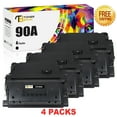 thumbnail image 1 of Toner Bank 4-Pack Compatible Toner for HP CE390A 90A 90X LaserJet Enterprise 600 M602 M601 M4555 M602dn M602n M602x M603dn M603n M4555f M4555h Printer (Black), 1 of 7