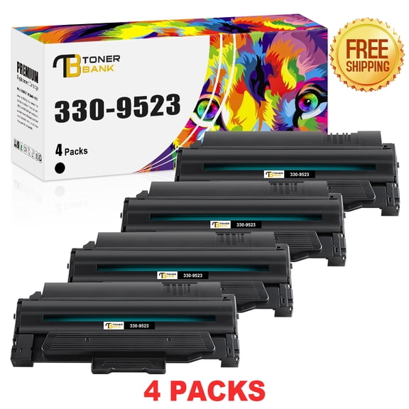 Toner Bank Compatible for Dell 1130 Toner Cartridge Dell 330-9523 High Yield Dell 1130 1130N 1133 1135N Printer Ink (Black, 4-Pack)