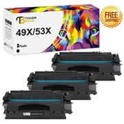 Compatible for HP 49A 49X Toner Cartridge 3-Pack 53A 53X Q5949A Q5949X LaserJet 1320 1320N 1320TN 1320NW 3390 3392 Replacement Printer Toner Ink Black
