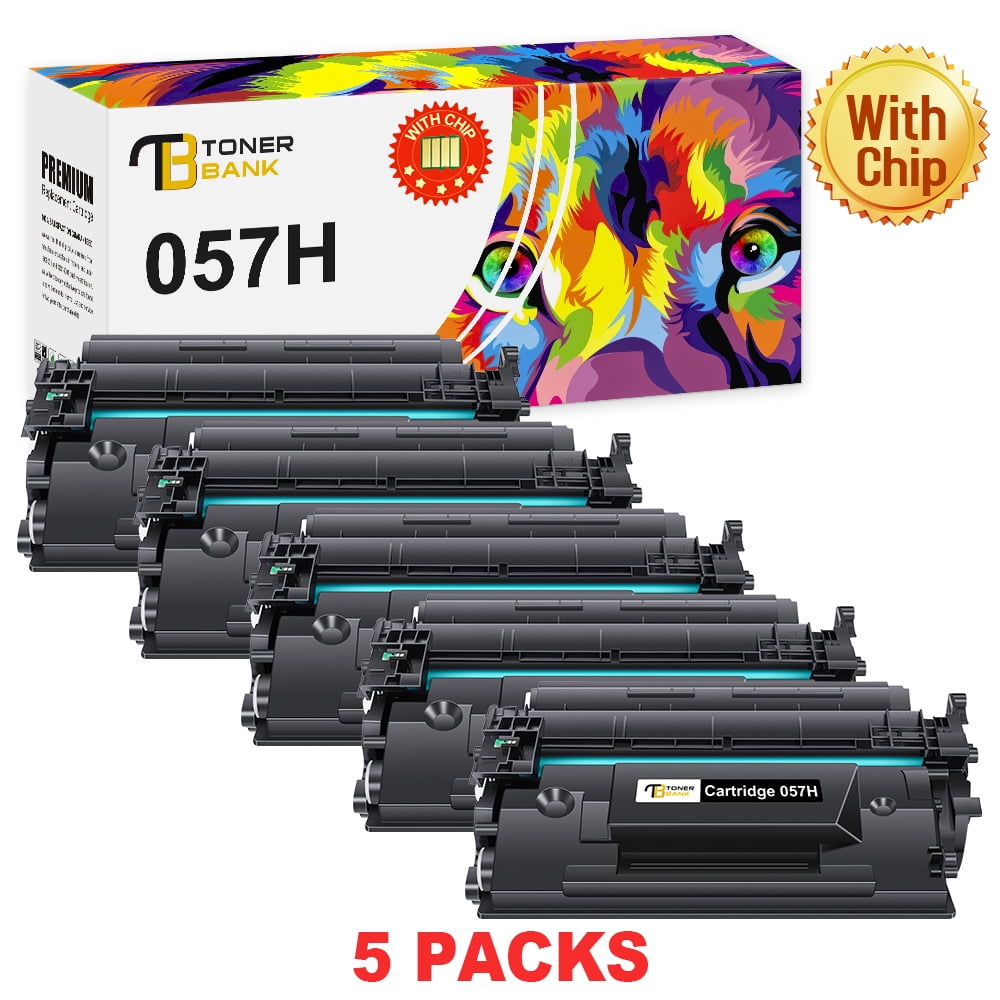 Toner Bank 5-Pack Compatible Toner for Canon Cartridge 057H with