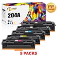 thumbnail image 1 of Toner Bank 5-Pack Compatible Toner Replacement for HP CF510A CF511A CF512A CF513A Color LaserJet Pro-M154a M154nw MFP-M180n M180nw M181f Printer Ink 2x Black, Cyan, Magenta, Yellow, 1 of 6
