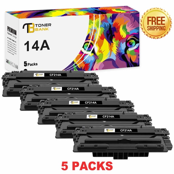 Toner Bank 5-Pack Compatible Toner Replacement Cartridge for HP CF214A LaserJet Enterprise MFP-M725dn M725f M725z M712n M712dn M712xh Black