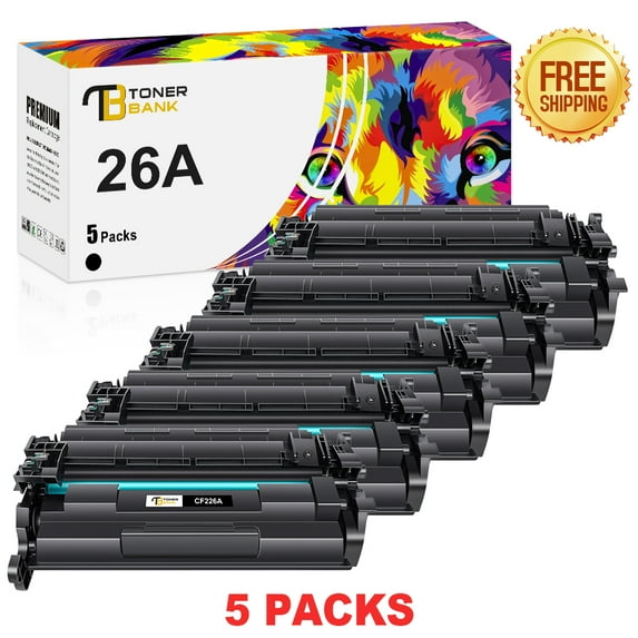Toner Bank 5-Pack Compatible Toner Replacement for HP CF226A LaserJet Pro MFP-M426dw M426fdw M426fdn Pro-M402dn M402n M402d M402dw Printer Ink Black