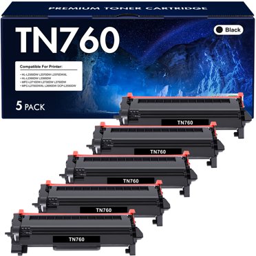 Compatible Brother TN760 Toner Cartridge With Chip For HL-L2350DW, DCP-L2550DW (LOT Of 1)