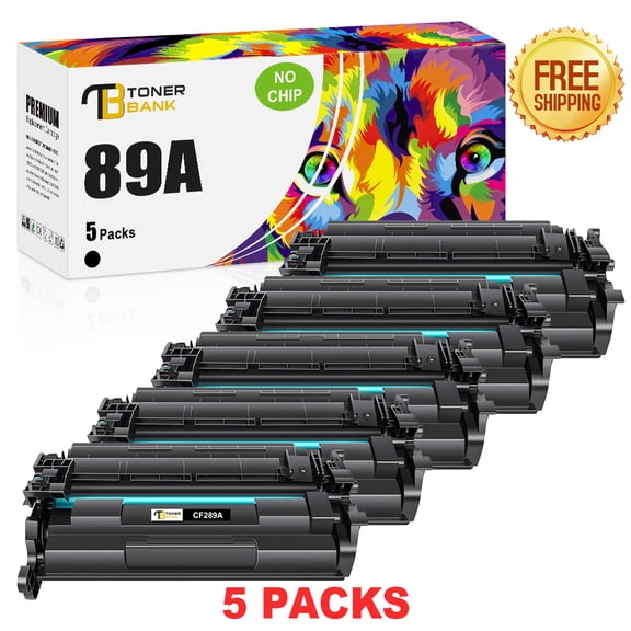 Toner Bank 5-Pack Without Chip Compatible Toner Cartridge for HP CF289A 89A LaserJet Enterprise MFP M528f M528dn (Black)