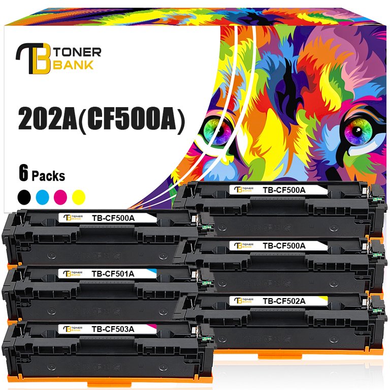 Toner Bank 1-Pack Compatible Toner Cartridge Replacement for HP CF502A 202A  Color LaserJet Pro M254dw M254dn M254nw Printer Toner Ink (Yellow)