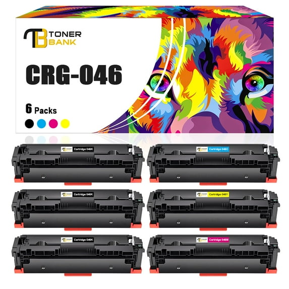 6-Pack Compatible for Canon 046 CRG 046H Toner Cartridges CRG046 Canon 046HK 046HC 046HM 046HY ImageCLASS MF731Cdw MF733Cdw MF735Cdw LBP654Cd Printer Ink 3x Black, Cyan, Magenta, Yellow