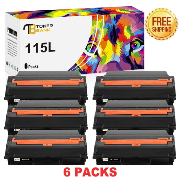 Toner Bank 6-Pack Compatible Toner Cartridge Replacement for Samsung MLT-D115L Xpress SL-M2620 2620ND 2820DW 2820ND M2670FN 2670N 2870FD 2870F Black