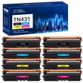 thumbnail image 1 of Toner Bank 8-Pack Compatible Toner Cartridge Replacement for Brother TN-431 TN431 HL-L8260CDW L8360CDW L8360CDWT MFC-L8610CDW L8900CD 2x Black, 2x Cyan, 2x Magenta, 2x Yellow, 1 of 11