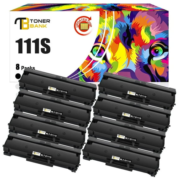 Toner Bank 8-Pack Compatible Toner Cartridge Replacement for Samsung MLT-D111S Xpress SL-M2020 M2020W M2022 M2022W M2024 M2070 M2070W M2070F M2070FW M2026W Printer Ink Black