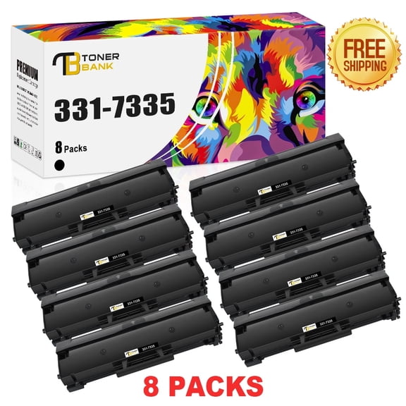 Toner Bank Compatible for Dell 331-7335 Toner Cartridge B1160 B1160W B1163W B1165NFW Printer Replacement Toner Ink Black 8-Pack