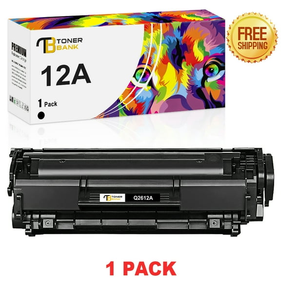 Toner Bank Compatible 12A Toner Cartridge for HP 12A Q2612A LaserJet 1012 1020 1022 3015 3020 3055 M1005MFP M1319MFP Printer Ink (Black, 1-Pack)
