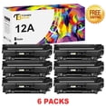 thumbnail image 1 of Toner Bank Compatible 12A Toner for HP 12A Q2612A 1020 LaserJet 1010 1012 1020 1022 3015 3055 M1005MFP M1319MFP Printer Replacement (Black, 6 Packs), 1 of 9