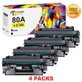 thumbnail image 1 of Toner Bank Compatible 80A Laserjet Toner Cartridge Black CF280A for HP 80A 80X CF280A CF280X LaserJet Pro 400 M401a M401d M401n M401dn M401dne M401dw MFP M425dn M425dw Printer Ink (Black 4-Pack), 1 of 7