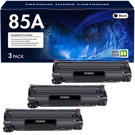 VIPink Compatible 85A CE285A Laser Toner Cartridge Compatible for HP 85A CE285A LaserJet Pro P1100 P1102 P1102W P1102WHP, Pro M1132 M1210 M1130 M1212NF M1217NFW (Black, 3-Pack)