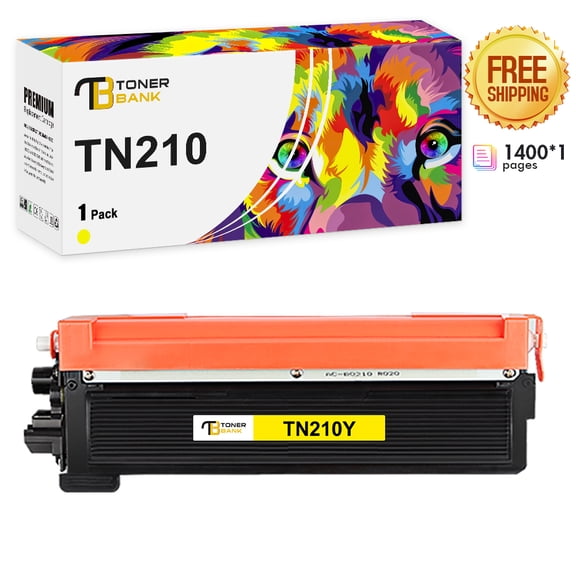 Toner Bank Compatible for Brother TN210 TN 210 TN210 Toner Cartridge 1-Pack for Brother TN-210Y HL-3040CN 3070CW 3045CN 3075CW MFC-9010CN 9120CW 9320CW 9125CN 9325C Yellow Printer Ink